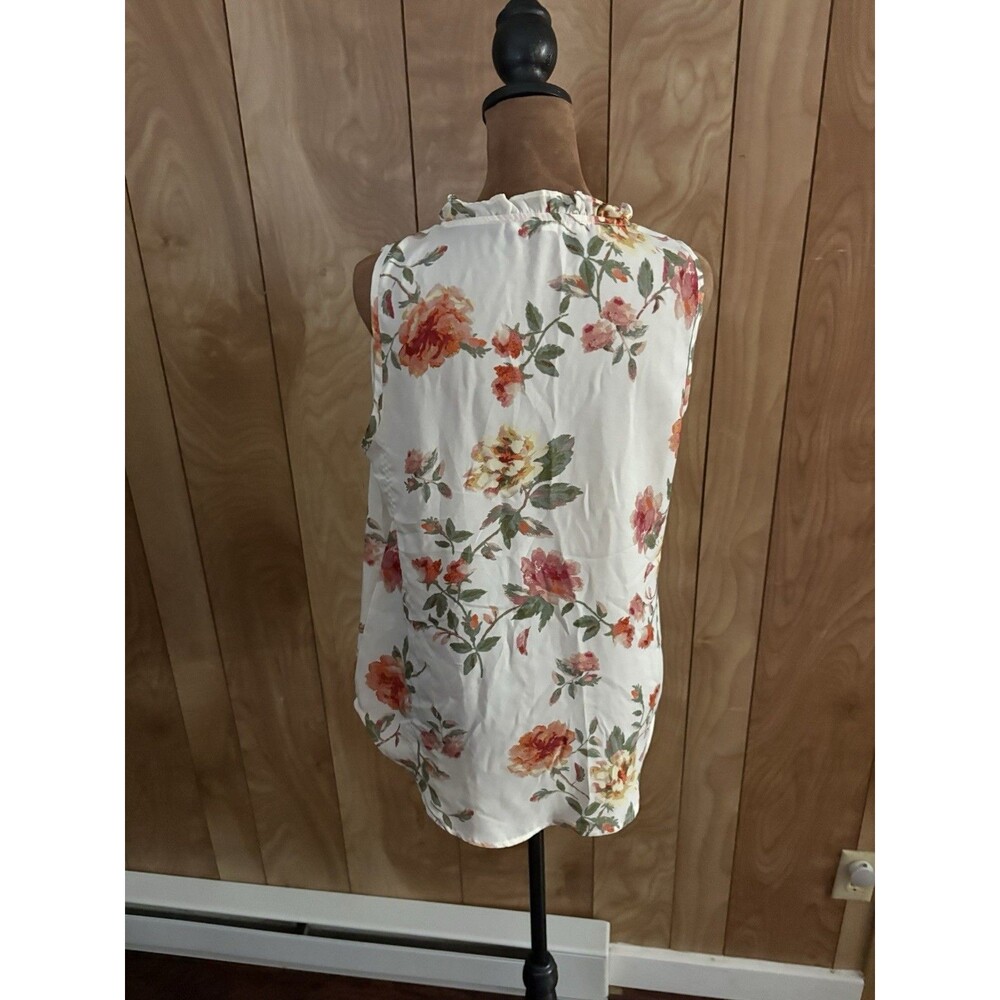 Violet & Claire‎ Women's Sleeveless Blouse Pink/Coral/Blue Floral Pattern Size S - Picture 3 of 7